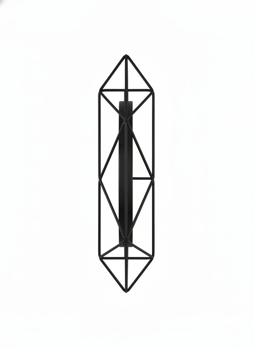 Hexagonal Geometric Wire Accent Mirror, detail view of wire frame and glass