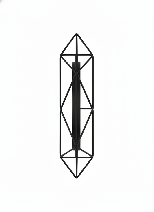 Hexagonal Geometric Wire Accent Mirror, detail view of wire frame and glass